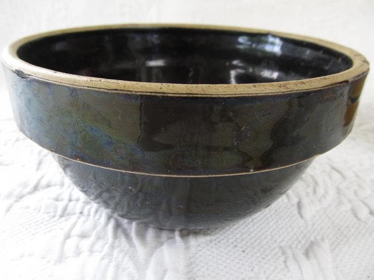 Auction Ohio ANTIQUE CROCK BOWL