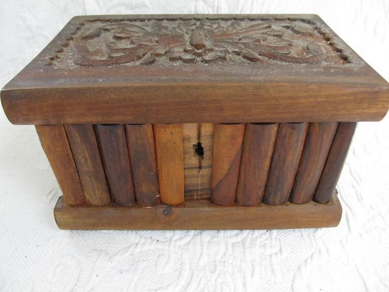 large carved wooden box