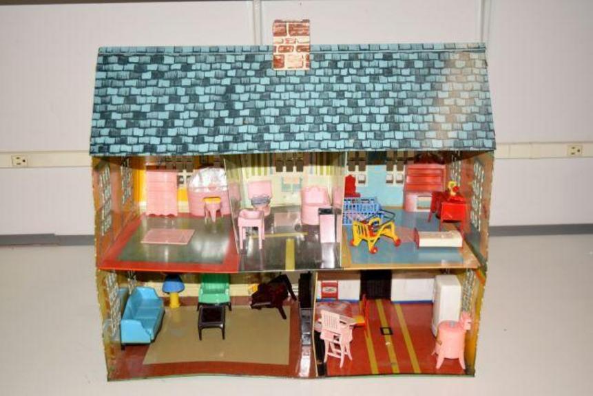 vintage tin dollhouse