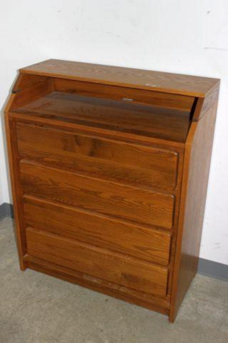 Flip top outlet changing table dresser