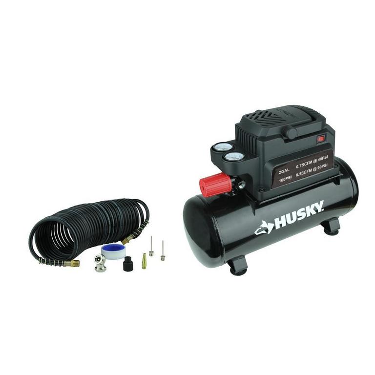 Husky 2 gallon air deals compressor 100 psi