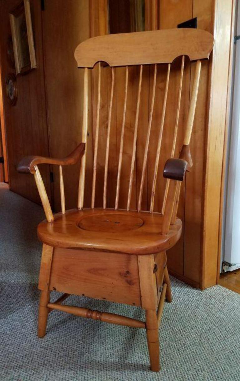 Antique discount commode chair