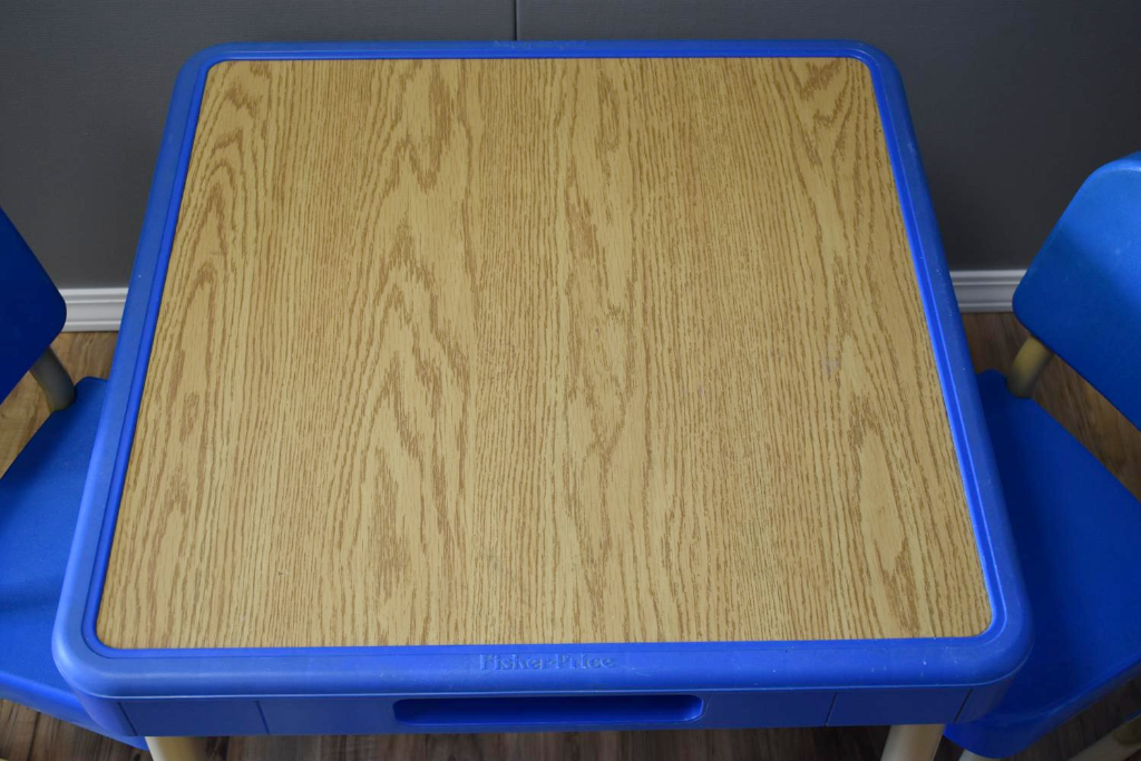 Fisher price blue discount table and chairs