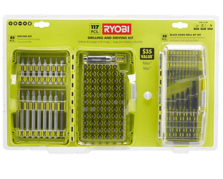 RYOBI 117 PIECE DRILL KIT