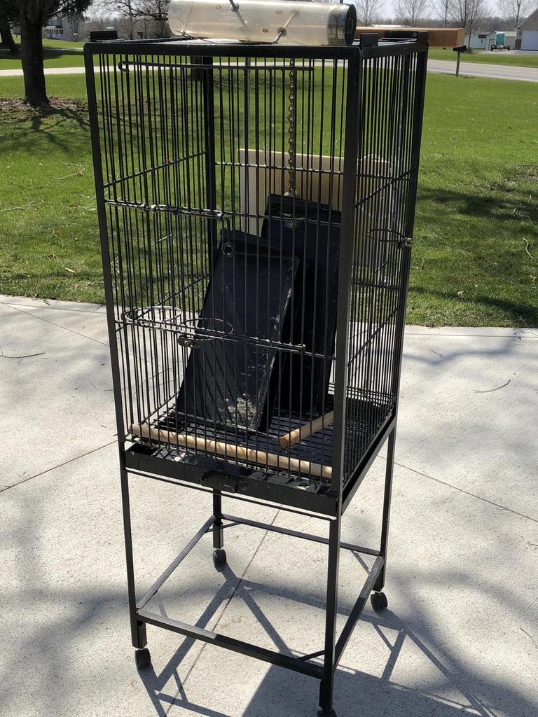 Auction Ohio Black Metal Bird Cage