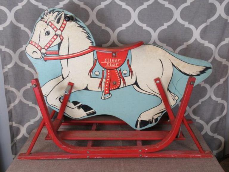 Auction Ohio VINTAGE DELPHOS ROCKING HORSE