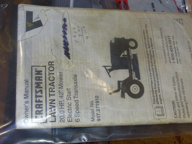 Craftsman lt1000 discount manual 19.5 hp