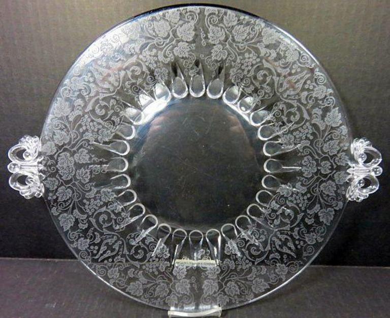 Auction Ohio Etched Serving Plate