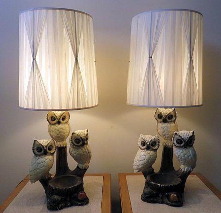 Vintage 3 deals owl lamp