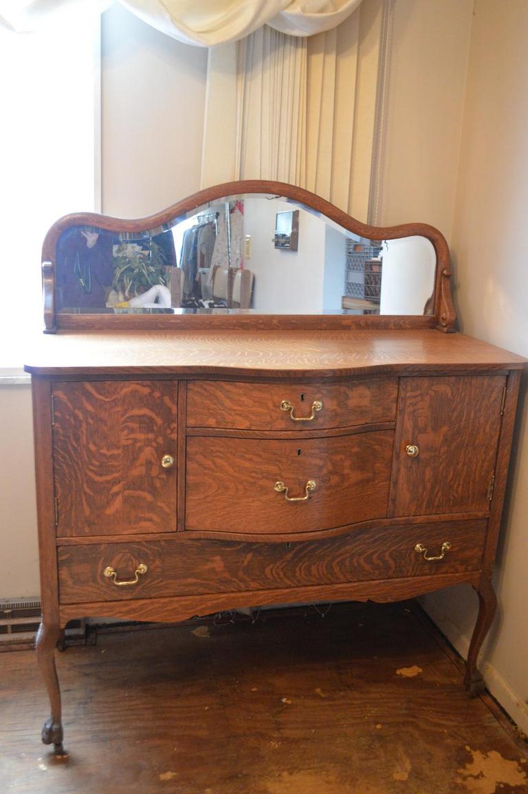 Antique tiger 2024 oak buffet