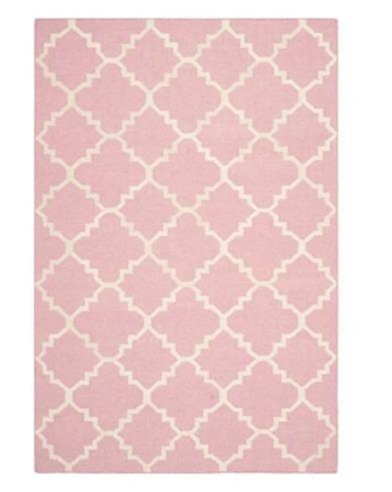 3' X 5' PINK AND IVORY RUG