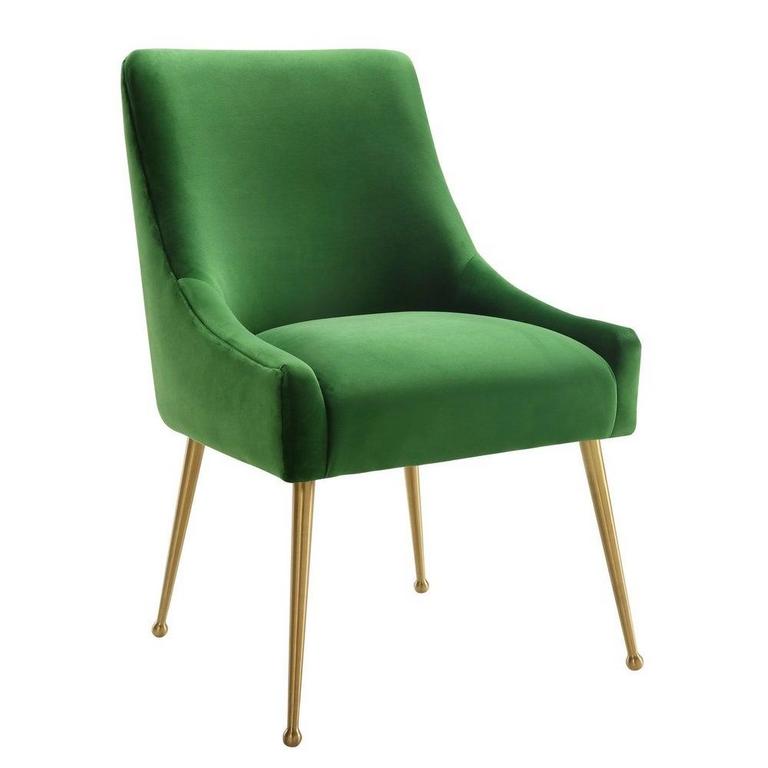 GREEN VELVET SIDE CHAIR