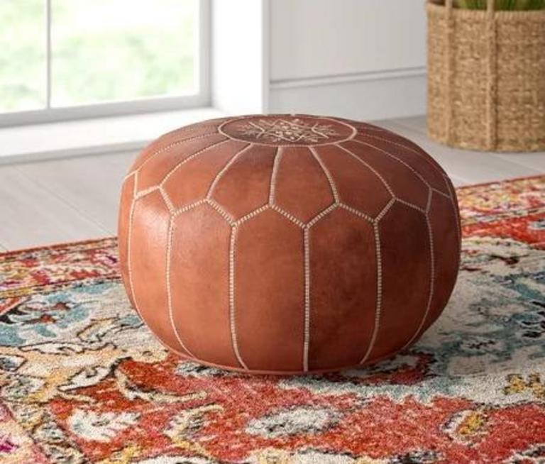 CAROLOS LEATHER POUF