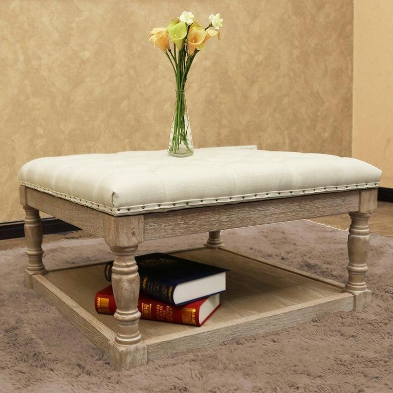 SHELVED OTTOMAN COFFEE TABLE