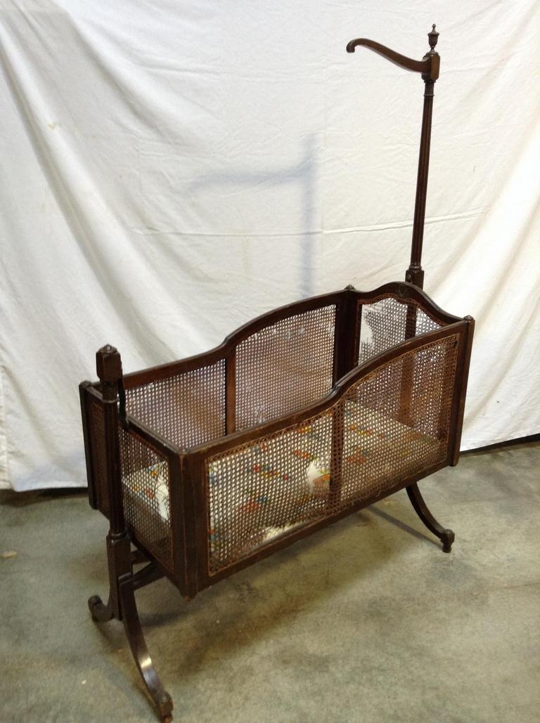 Auction Ohio Antique Cane Cradle
