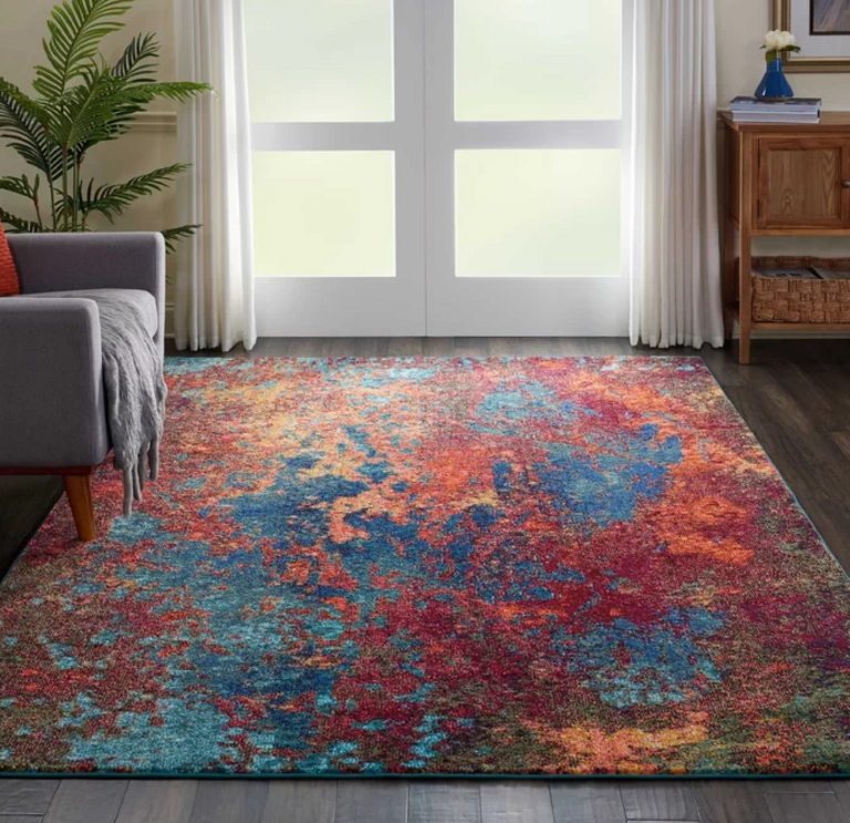 5' X 7' REDS-BLUES AREA RUG