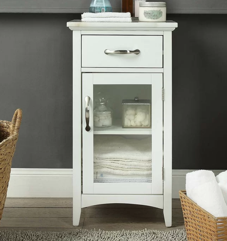 WHITE 1-DOOR/1-DRAWER CABINET