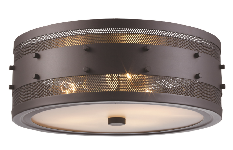 BRONZE 3-LIGHT FLUSH MOUNT