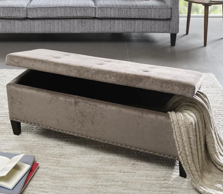 TAN STORAGE BENCH