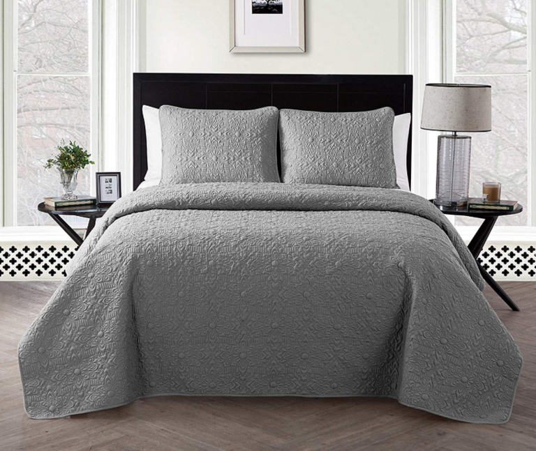 KING-GREY QUILT SET