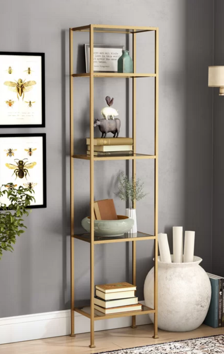 GOLD METAL BOOKCASE