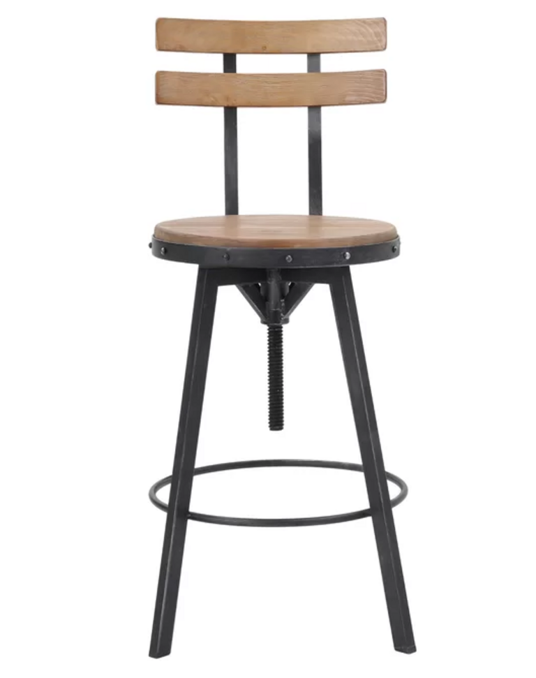 26" METAL/WOOD BAR STOOL