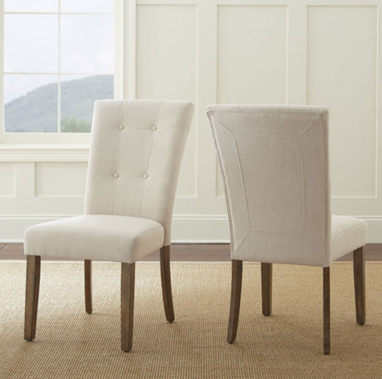 2-BEIGE UPHOLSTERED CHAIRS