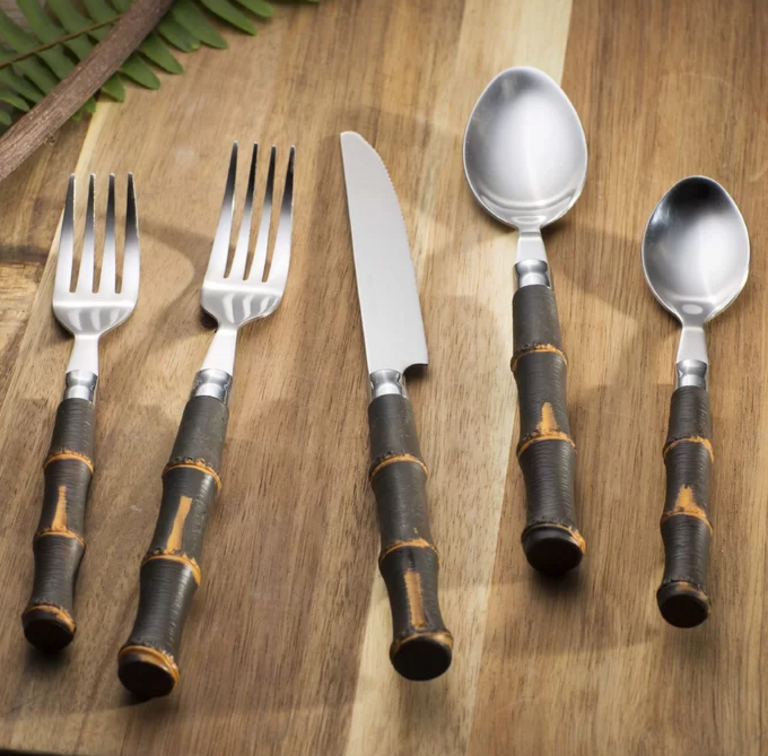 20-PC BAMBOO FLATWARE SET