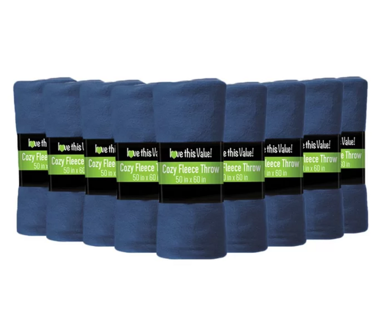 12-NAVY BLUE THROW BLANKETS