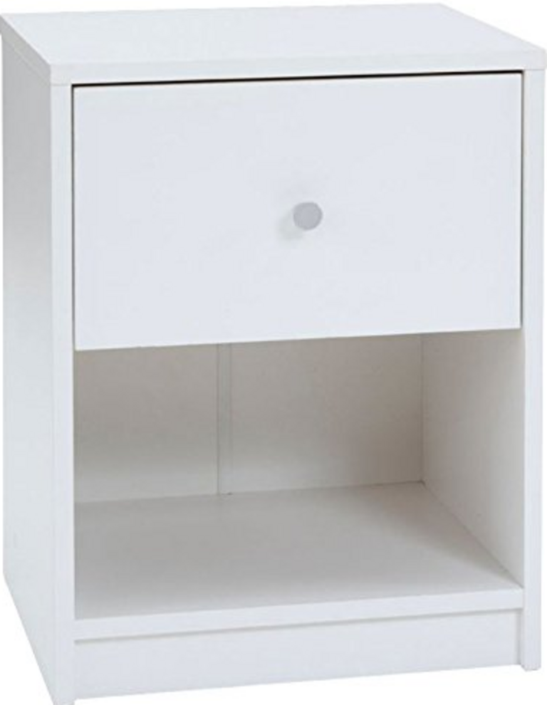 1-DRAWER WHITE NIGHTSTAND