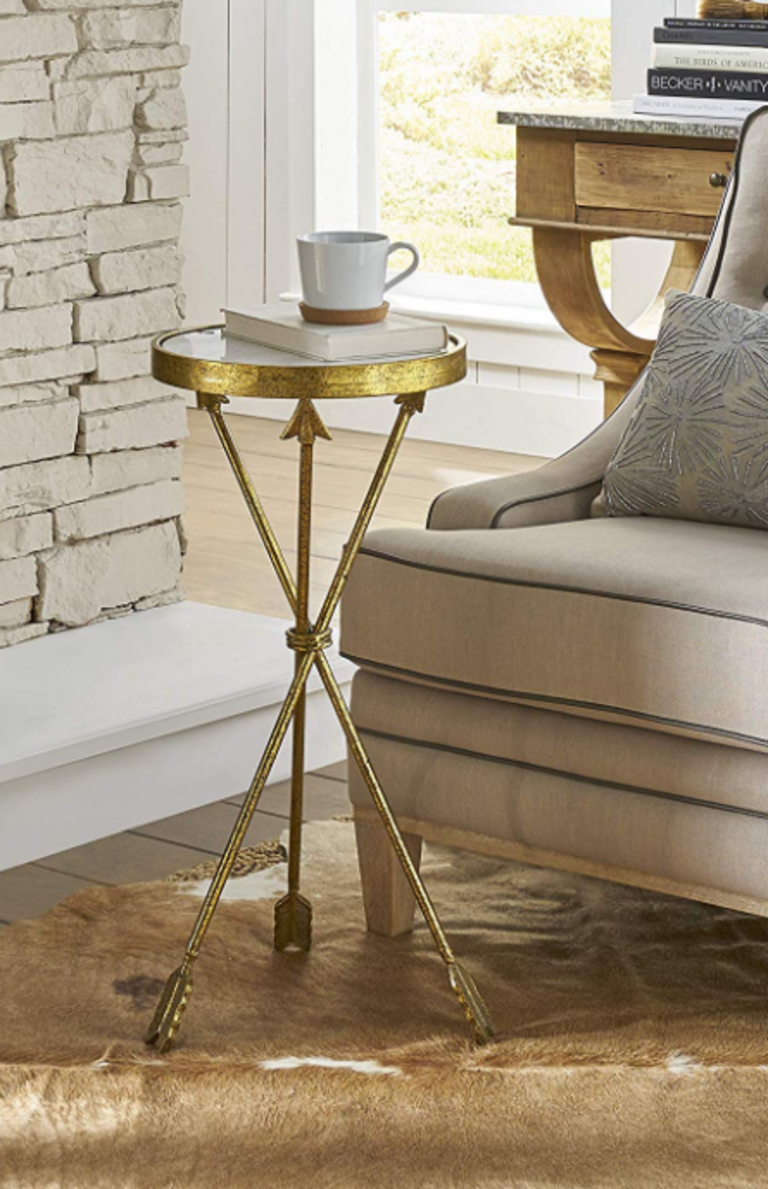 MARBLE TOP END TABLE