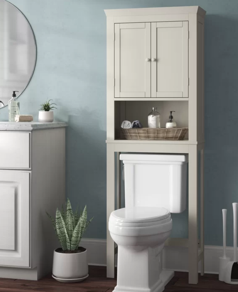 WHITE OVER TOILET STORAGE
