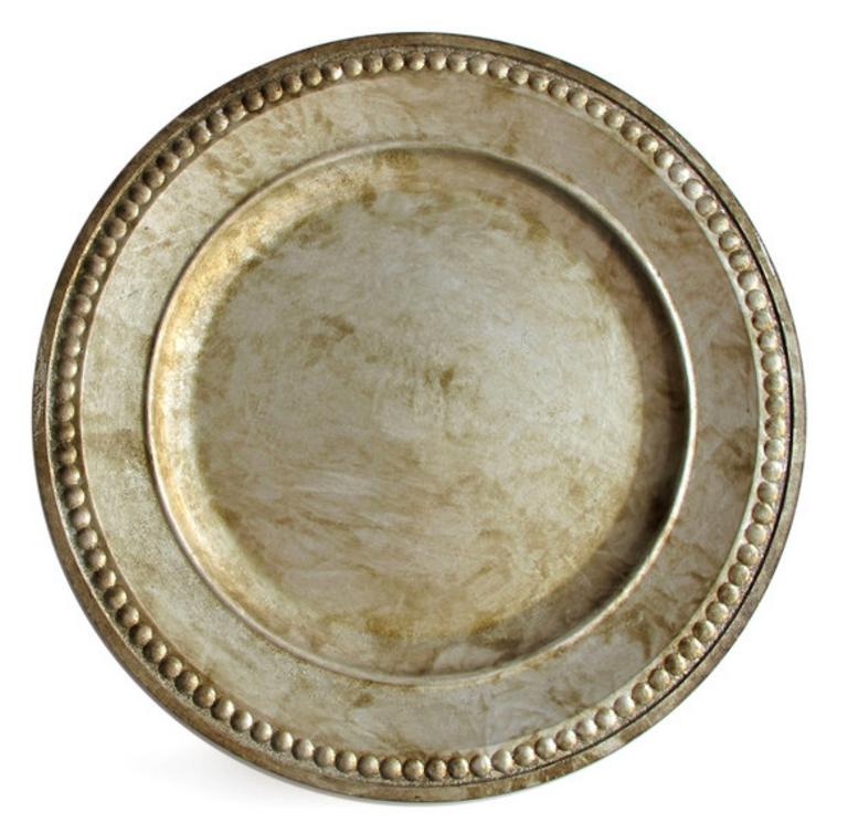 4-ACRYLIC SILVER CHARGERS,14"