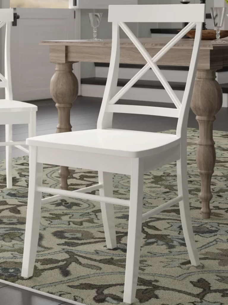 WHITE, WOOD DINING CHAIR