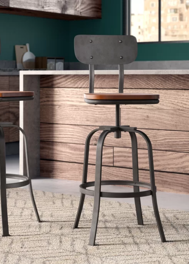 METAL/WOOD BAR STOOL