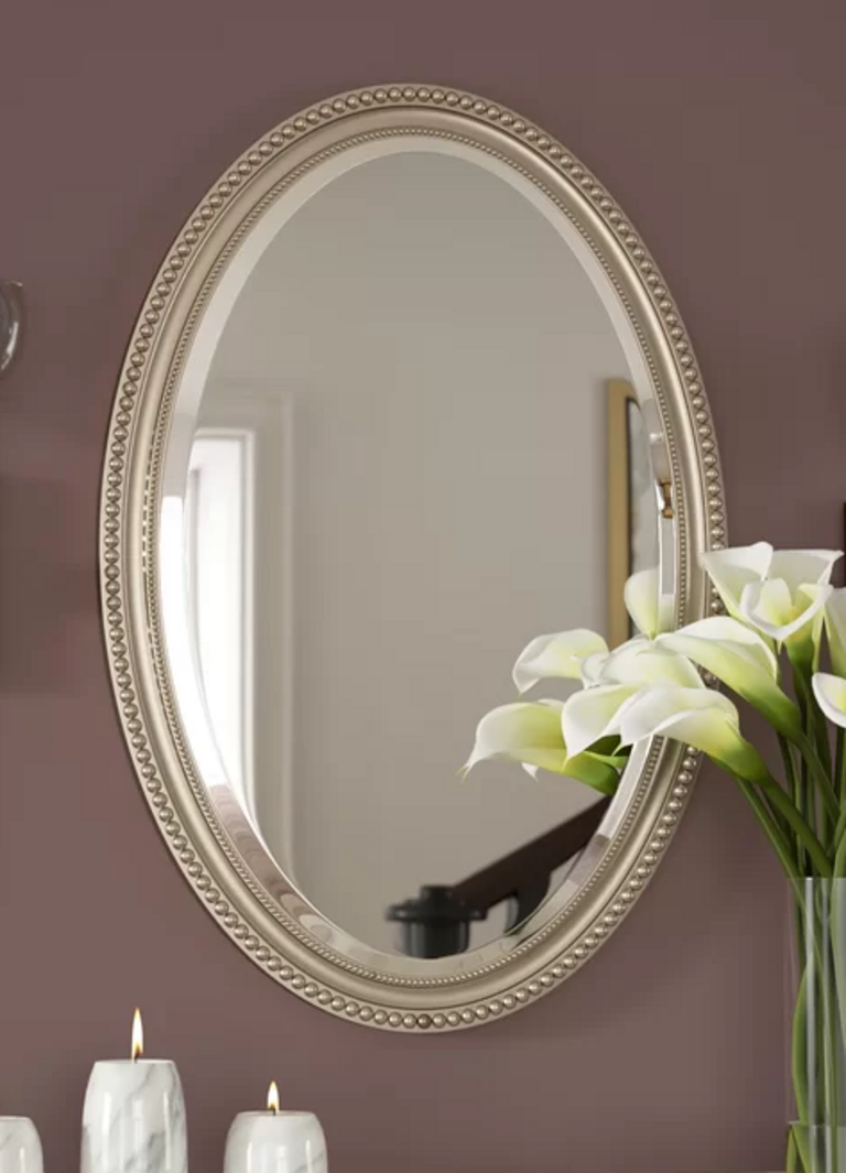 METALLIC OVAL MIRROR