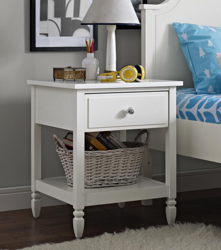 WHITE, 1-DRAWER NIGHTSTAND