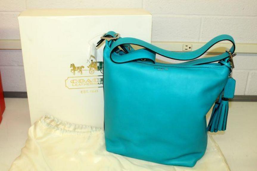teal coach purse
