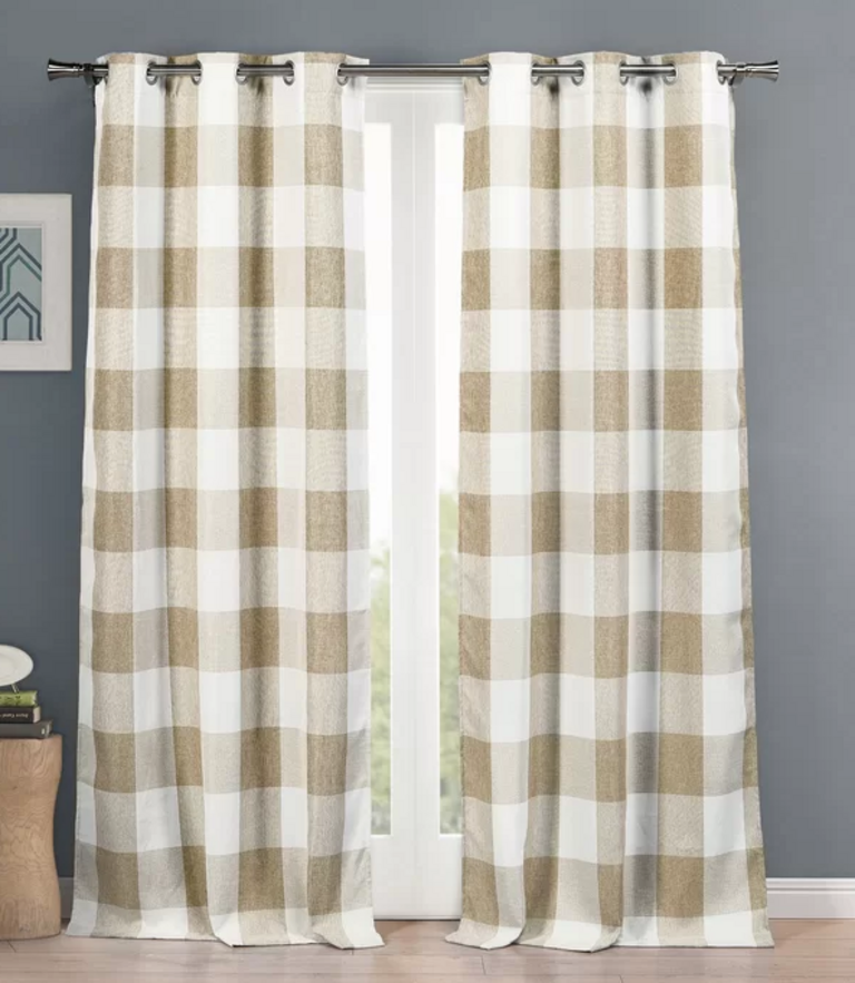 2-ROSENBLUM PLAID CURTAINS