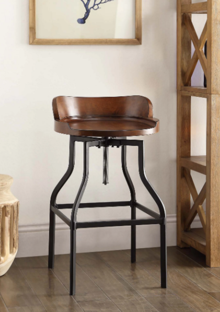 WOOD/METAL BAR STOOL