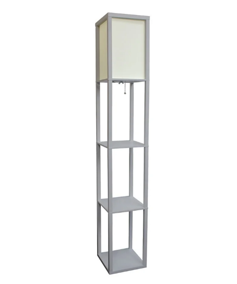 GREY FLOOR SHELF LAMP