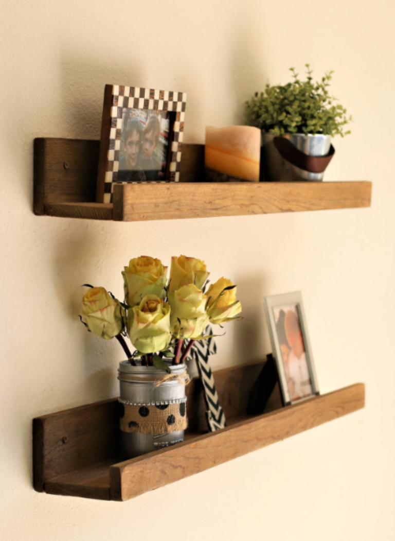 2-WOOD FLOATING SHELVES