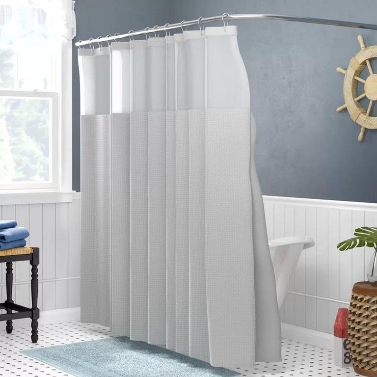 WAFFLE 2 PC SHOWER CURTAIN