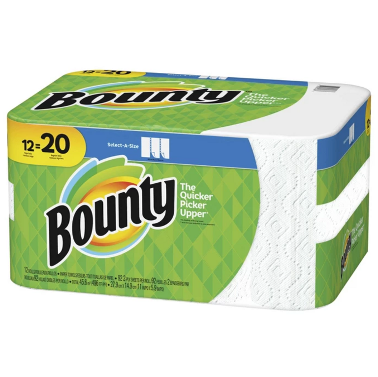 12-ROLLS BOUNTY PAPER TOWELS