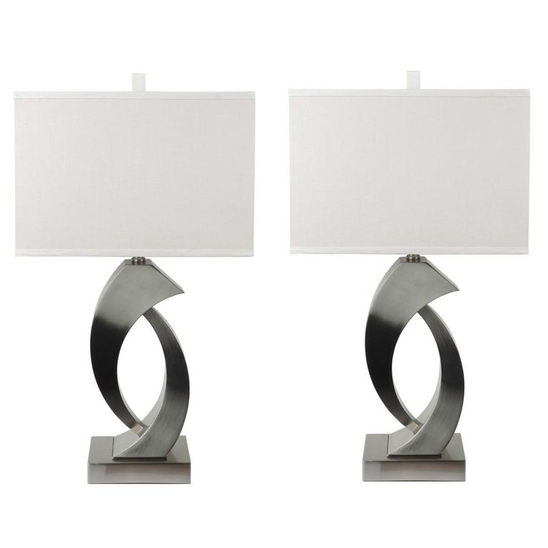 brushed nickel bedside lamps