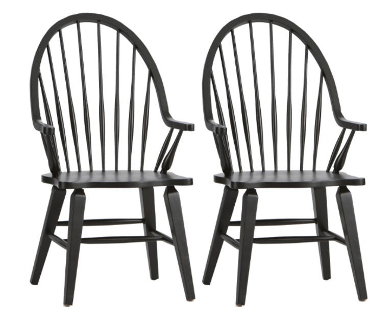2-RUSTIC BLACK DINING CHAIRS