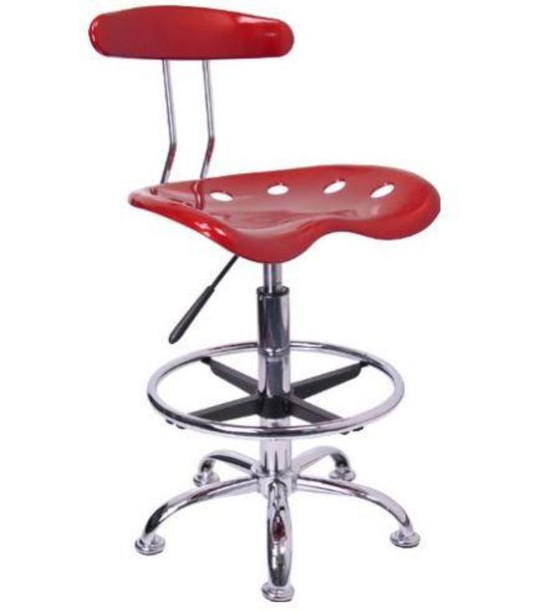 RED DRAFTING STOOL