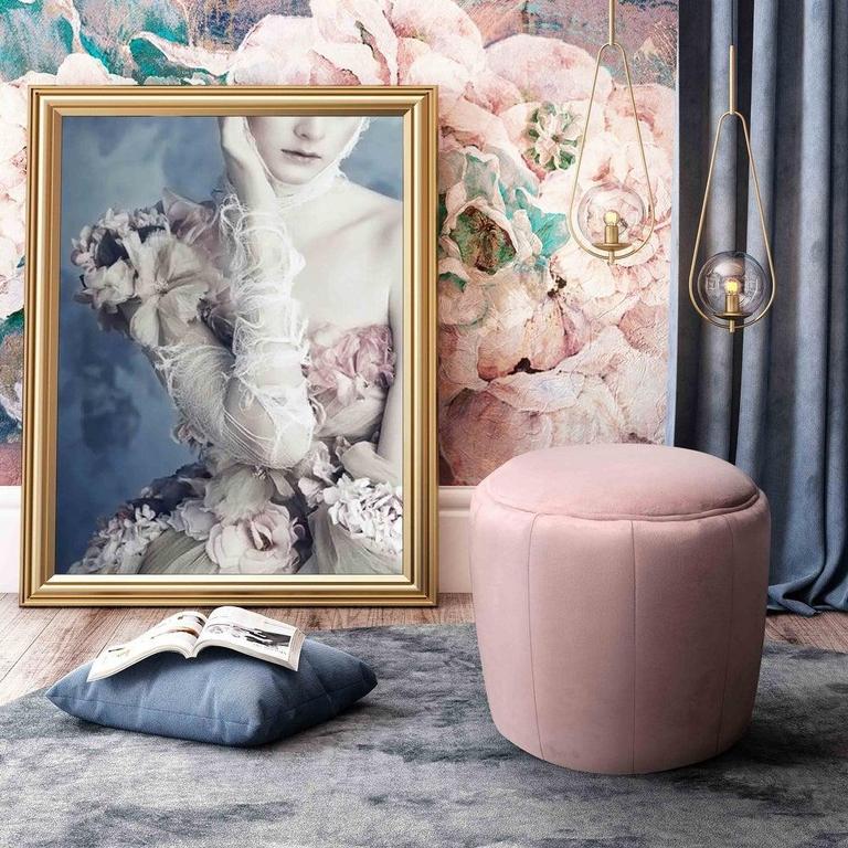 BLUSH VELVET OTTOMAN