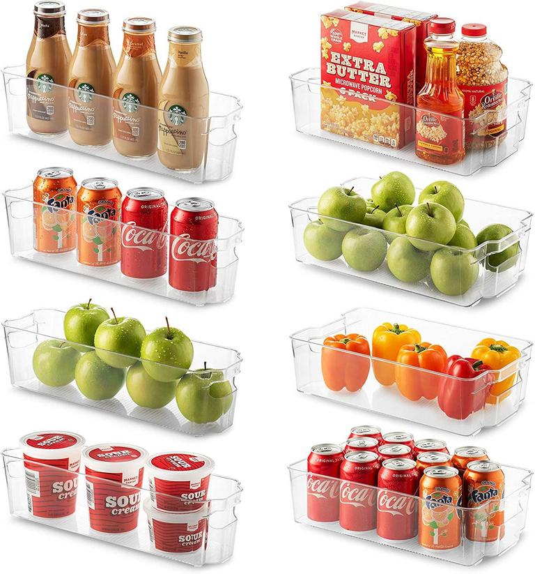 8 REFRIGERATOR ORGANIZER BINS