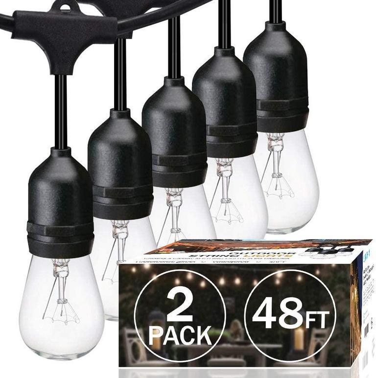 48' OUTDOOR STRING LIGHTS, 2PK